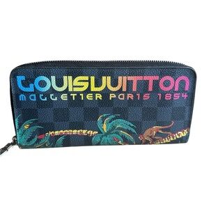 Louis Vuitton graphite  Black Multicolor Logo Wallet limited edition